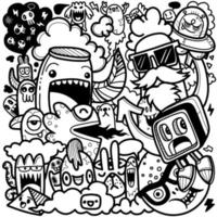 Cute hand drawn doodles  Vector cartoon  set of cute doodle cartoon character,Each on a separate layer.