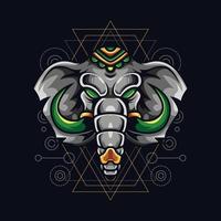 Elephant logo mascot illustration design