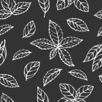 Seamless pattern with herbs. Hand drawn vector illustration in sketch style.