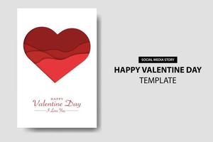 Happy Valentine Day Heart Paper Template vector