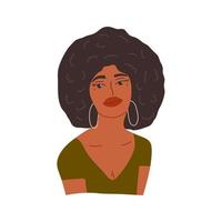 Beautiful African American girl. Vector hand drawn