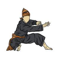 pencak silat luchador ilustración vector plano