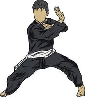 pencak silat fighter illustration flat vector