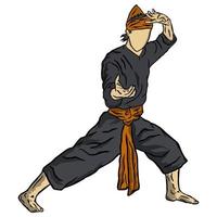 pencak silat fighter illustration flat vector