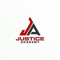 Simple Letter JA sans serif font in triangle image graphic icon logo concept abstract vector stock. Can be used as a symbol related to initial or sport