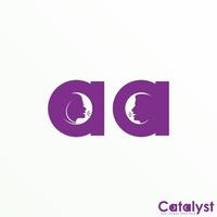 Letter or word AA sans serif font with woman and man face inside image graphic icon logo design abstract concept vector stock. can be related to initial or initial or communication