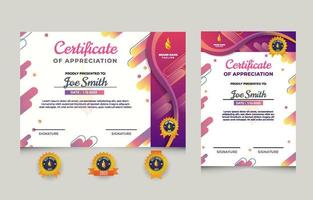 Certificate Gradient Modern Set Design vector