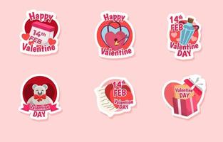 Set of Valentine Day Sticker vector