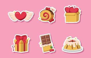 Set of Valentine Sticker vector