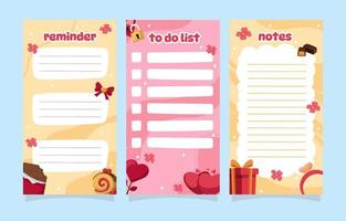 Valentine Journal Pages Template vector