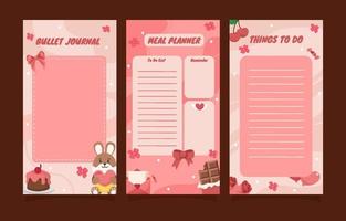 Valentine Journal Pages Template vector