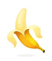 Peeled banana flat illustration vector