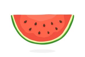 Watermelon slice flat illustration vector