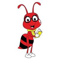 lindo gráfico de dibujos animados de animales de hormiga roja vector