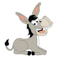 cute donkey animal cartoon graphic vector