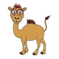 lindo gráfico de dibujos animados de animales camellos vector