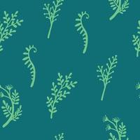 Seamless green pattern of simple Plant elements. Concept of Plants and nature. Vector illustration.