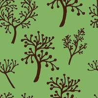 Seamless pattern with Silhouettes of a Tree. The concept of Plants and Tree. Vector illustration.
