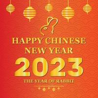 Elegant template happy chinese new year 2023 the year of rabbit vector