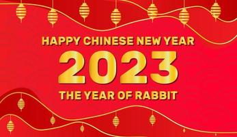 Modern background of happy chinese new year 2023 the year of rabbit