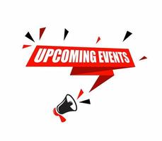 Megaphone and save upcoming events speech bubbles. Banner design for business marketing and advertising. vector