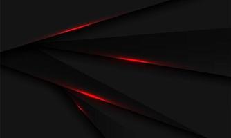 Abstract red light on black metallic triangle shadow geometric design modern futuristic background vector