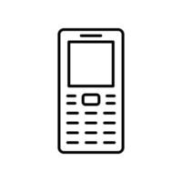 Keypad mobile phone icon in line style design isolated on white background. Editable stroke. vector