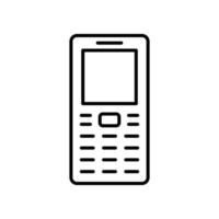 icono de teléfono móvil con teclado en el diseño de estilo de línea aislado en fondo blanco. trazo editable. vector