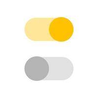 Switch toggle buttons, turn on and off slider icons in flat style design isolated on white background. vector