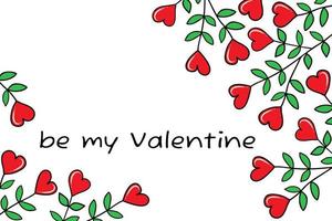 Be my Valentine in a vector illustration. Conceptual design of a greeting card, banner, template for Valentine's Day or a love event.