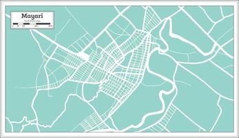 Mayari Cuba City Map in Retro Style. Outline Map. vector