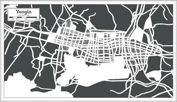 Yongin South Korea City Map in Retro Style. Outline Map. vector