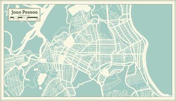 mapa de la ciudad de joao pessoa brasil en estilo retro. esquema del mapa. vector