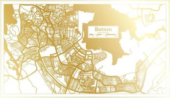 Batam Indonesia City Map in Retro Style in Golden Color. Outline Map. vector