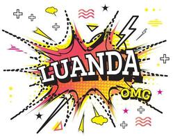 Luanda Comic Text in Pop Art Style Isolated on White Background. vector