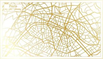 Paris France City Map in Retro Style in Golden Color. Outline Map. vector