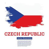 Czech Republic Flag with Brush Strokes. Independence Day. vector