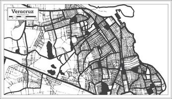 mapa de la ciudad de veracruz méxico en color blanco y negro en estilo retro. esquema del mapa. vector