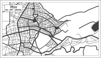 mapa de la ciudad de moa cuba en color blanco y negro en estilo retro. esquema del mapa. vector