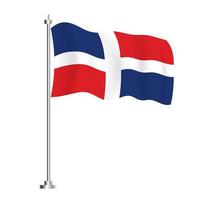 Dominican Republic Flag. Isolated Wave Flag of Dominican Republic Country. vector