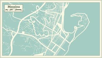 Messina Italy City Map in Retro Style. Outline Map. vector