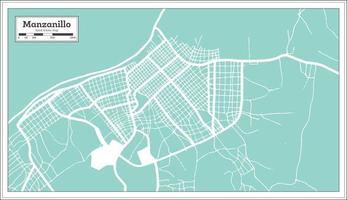 mapa de la ciudad de manzanillo cuba en estilo retro. esquema del mapa. vector