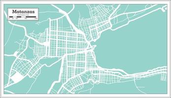 Matanzas Cuba City Map in Retro Style. Outline Map. vector