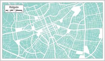 Holguin Cuba City Map in Retro Style. Outline Map. vector