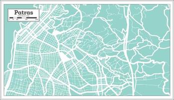 mapa de la ciudad de patras grecia en estilo retro. esquema del mapa. vector