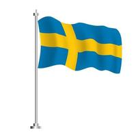 Swedish Flag. Isolated Wave Flag of Sweden Country. vector