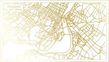 Montreal Canada City Map in Retro Style in Golden Color. Outline Map. vector