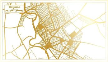 Bayamo Cuba City Map in Retro Style in Golden Color. Outline Map. vector