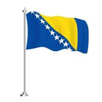 Bosnia and Herzegovina Flag. Isolated Wave Flag of Bosnia and Herzegovina Country. Independence Day. vector