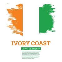 Ivory Coast Flag with Brush Strokes. Independence Day. vector